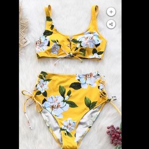 Cupshe yellow floral two piece
